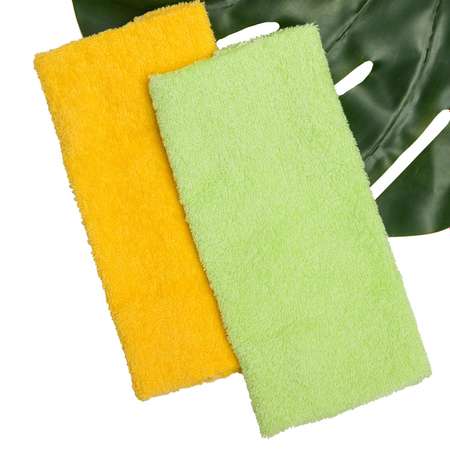Полотенце-салфетка для кормления Amarobaby Soft Care 2шт Жёлтый-Зелёный