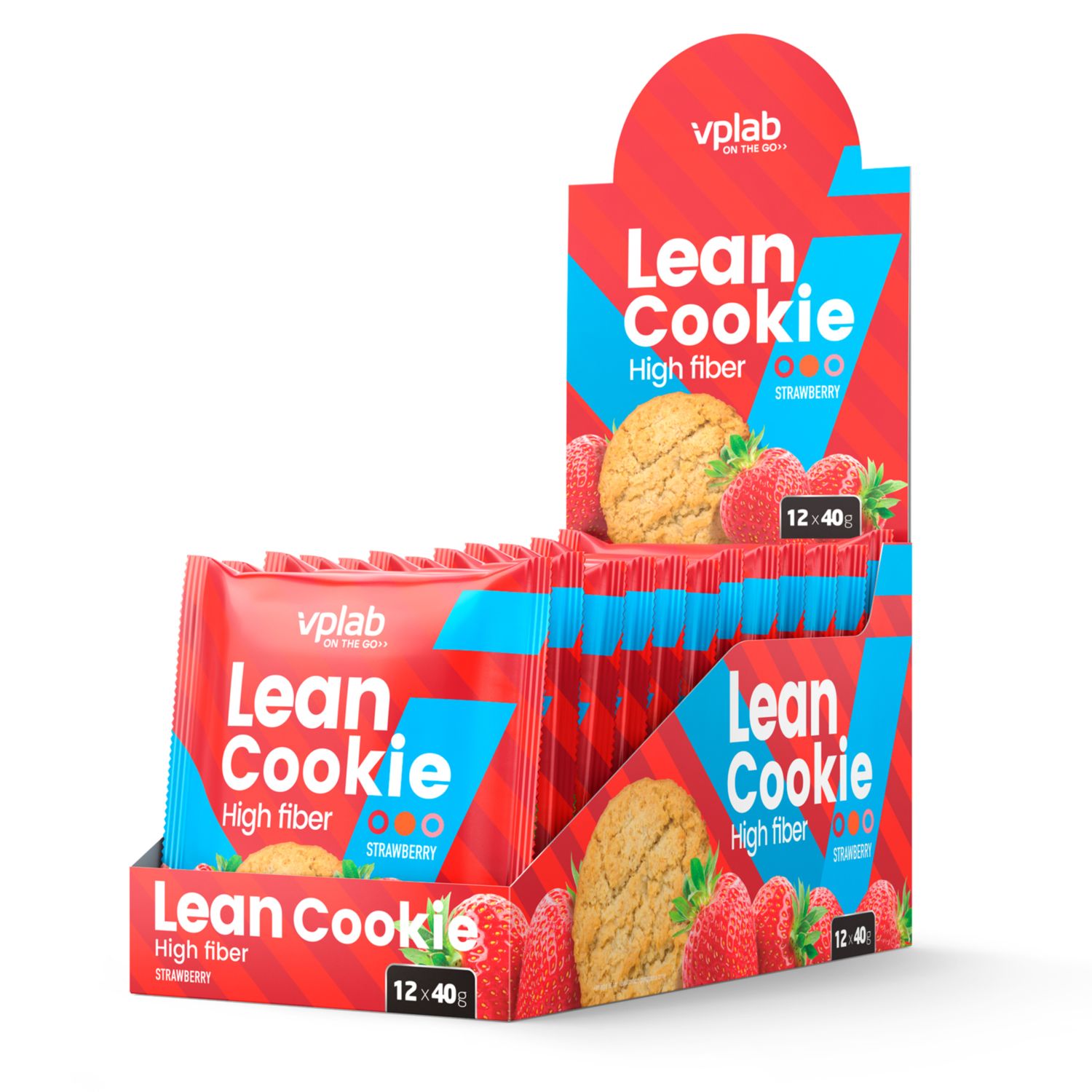 Печенье VPLAB Lean cookie клубника 40г - фото 2
