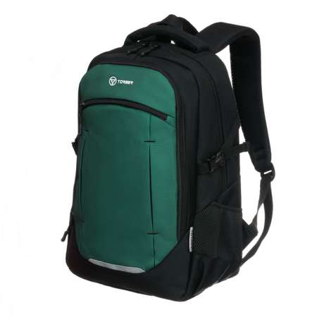 Рюкзак TORBER CLASS X чёрно зелёный и Мешок для сменной обуви