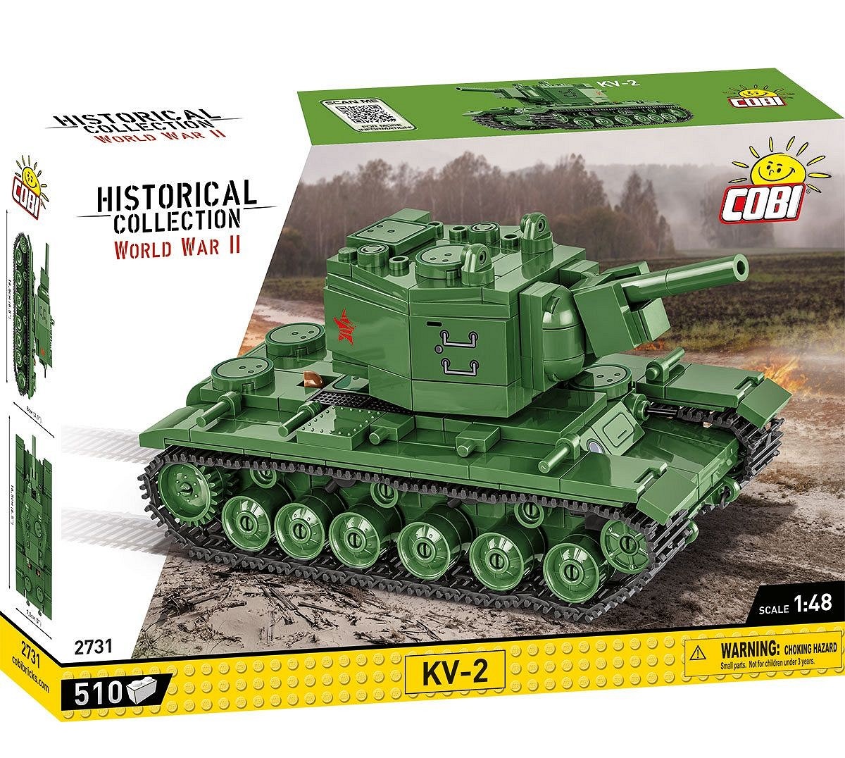 Конструктор COBI Советский танк КВ-2 WWII KV-2 510 деталей - фото 1