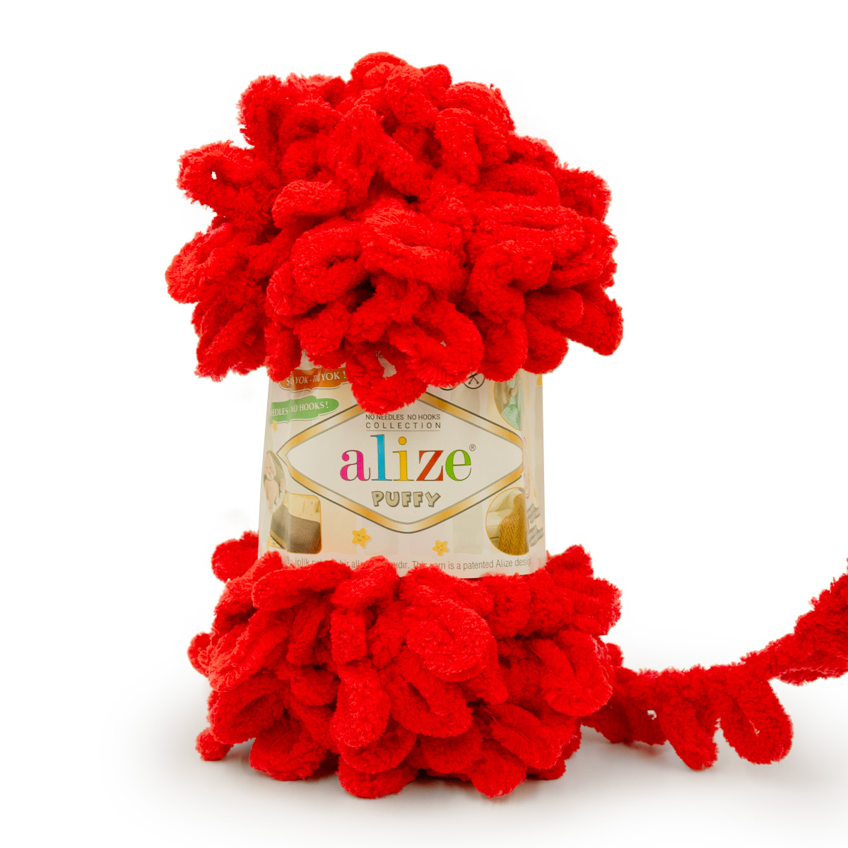 Пряжа для вязания Alize puffy 100 г 9 м микрополиэстер фантазийная плюшевая 56 красный 5 мотков - фото 7