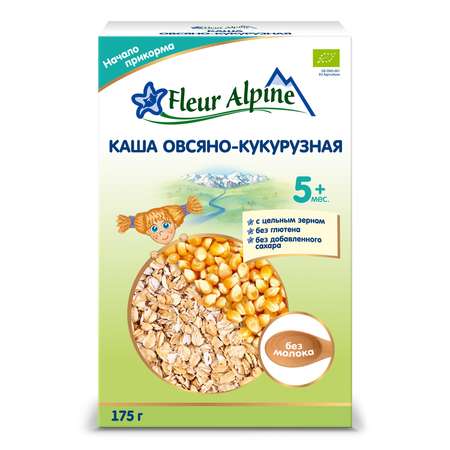 Каша безмолочная Fleur Alpine овсяно-кукурузная 175г с 5месяцев