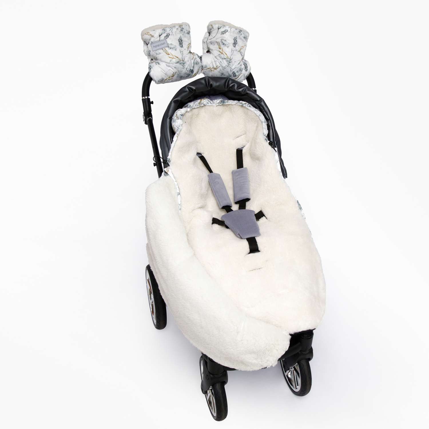 Конверт зимний AmaroBaby меховой Snowy Baby Колос белый 105 см - фото 7