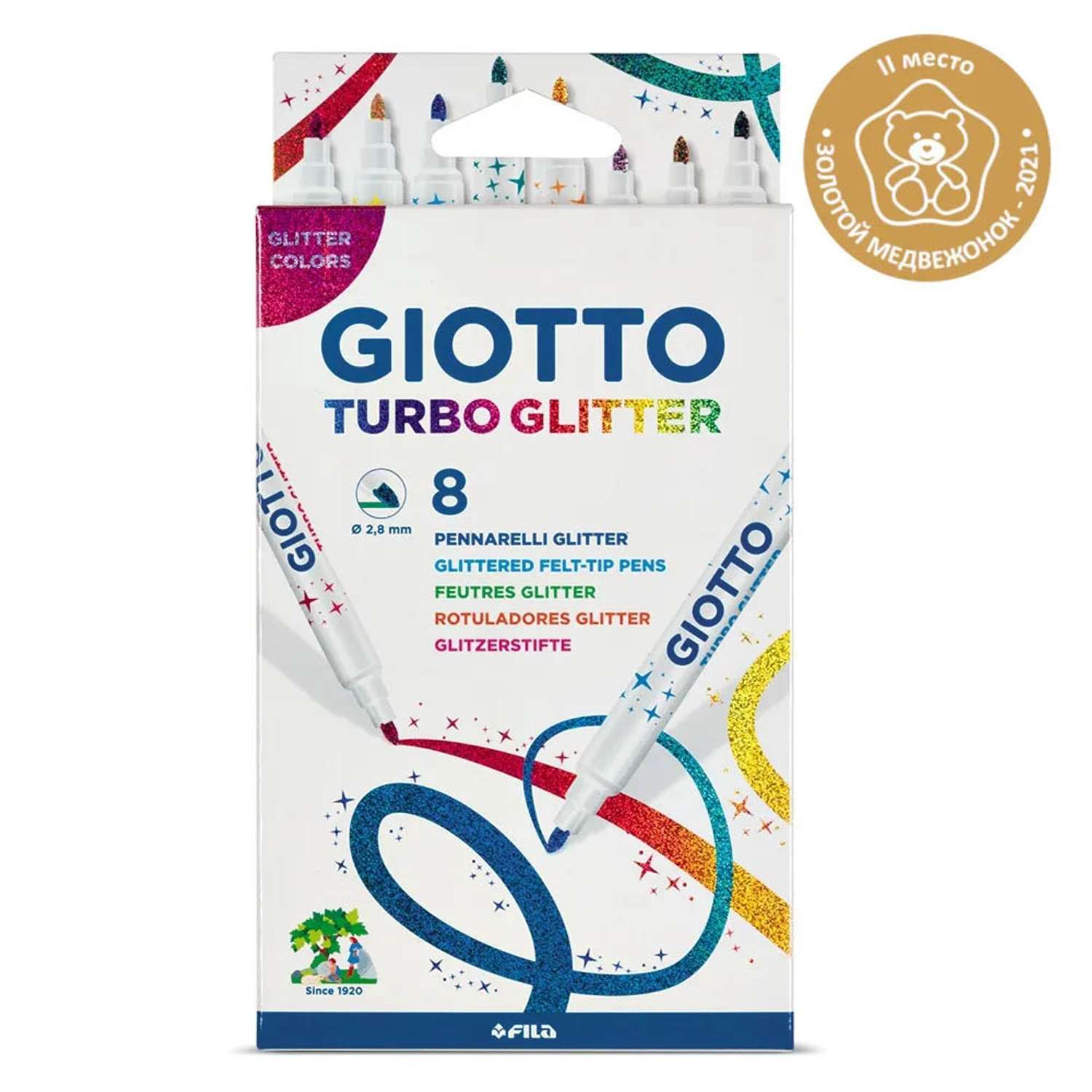 Набор фломастеров глиттеров GIOTTO Giotto Turbo Glitter 8 цветов - фото 2
