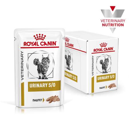 Корм для кошек ROYAL CANIN Veterinary Diet Urinary S/O Лечение и профилактика МКБ паштет 85г