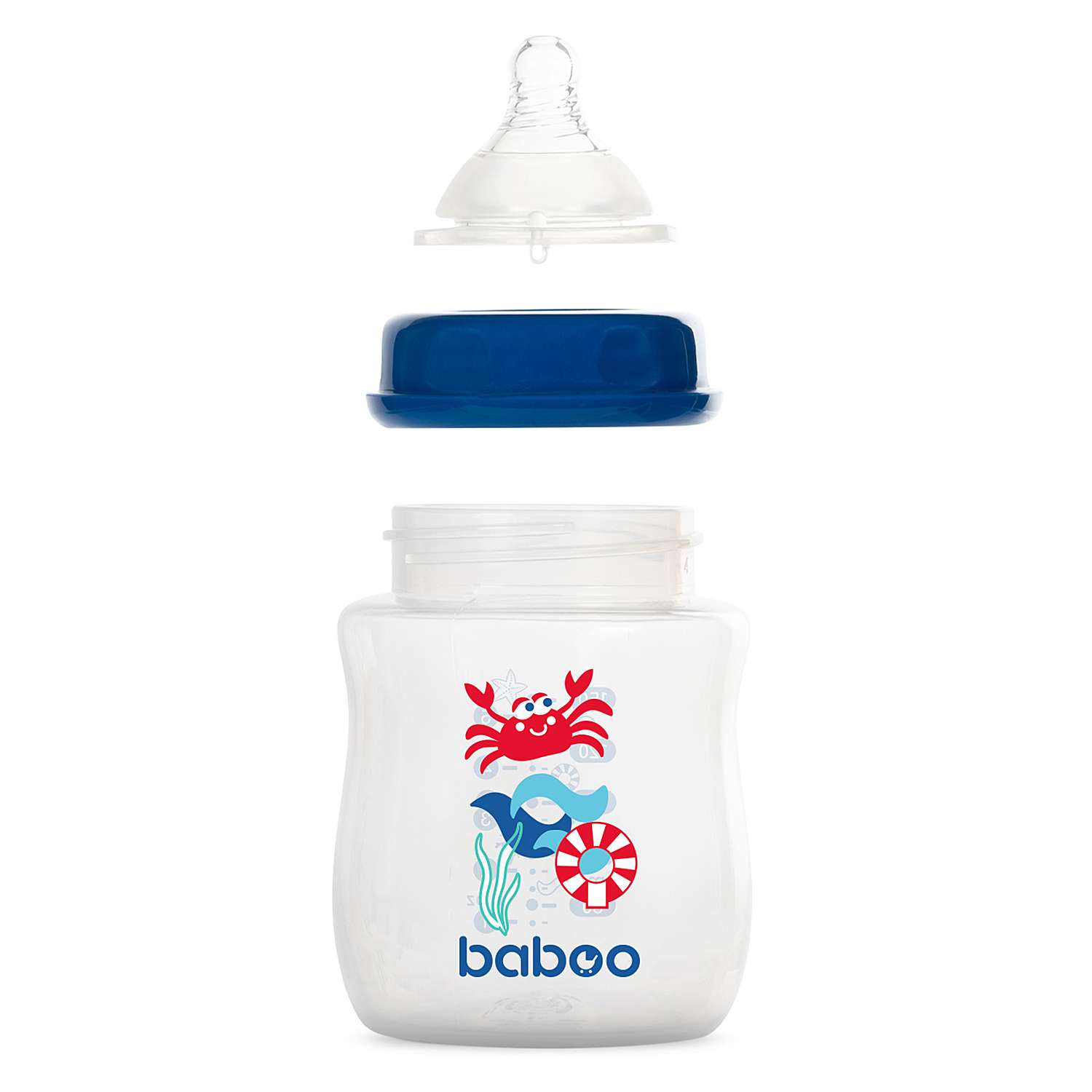 Бутылочка BABOO Marine +соска 150мл Синий 3-115 - фото 3