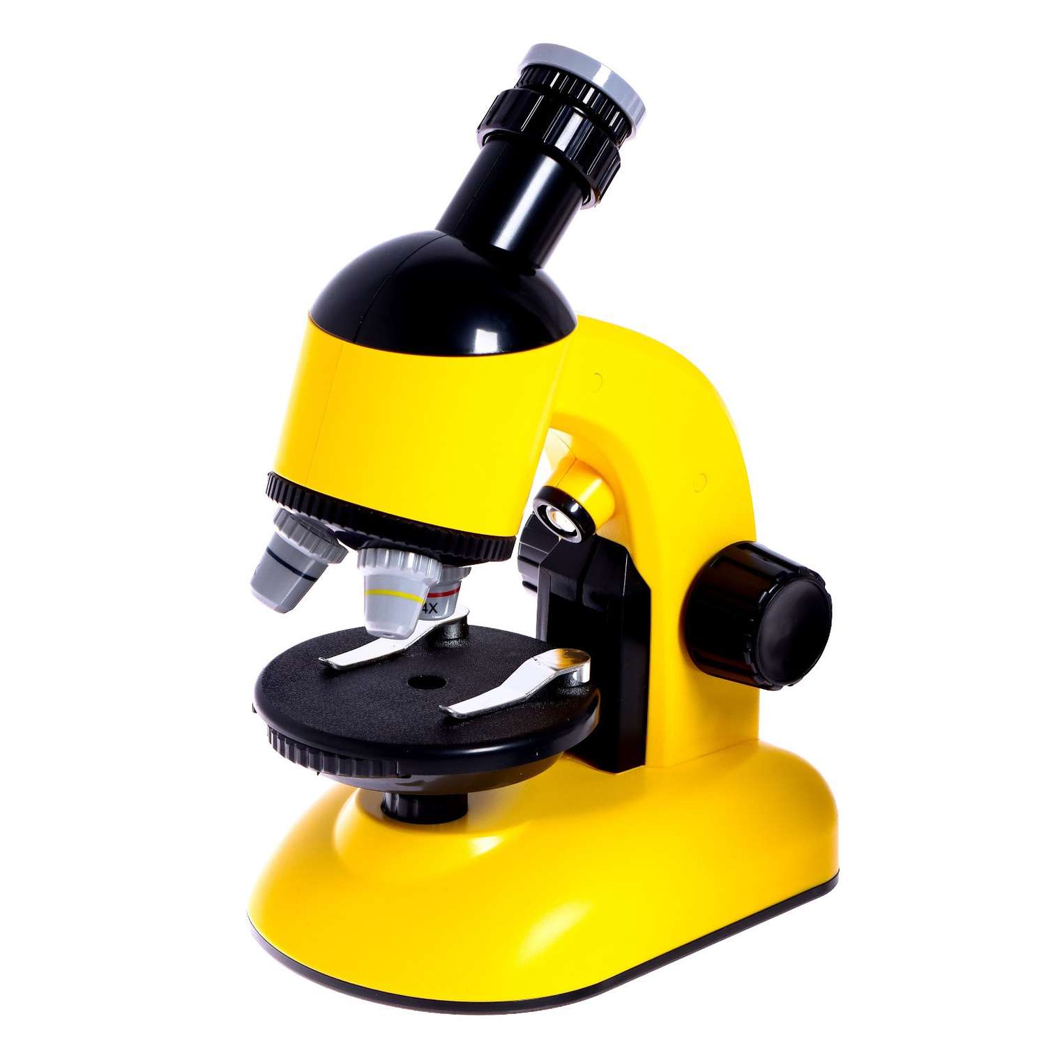 Микроскоп Sima-Land детский «Юный ученый» кратность х100 х400 х1200 подсветка цвет жёлтый - фото 2