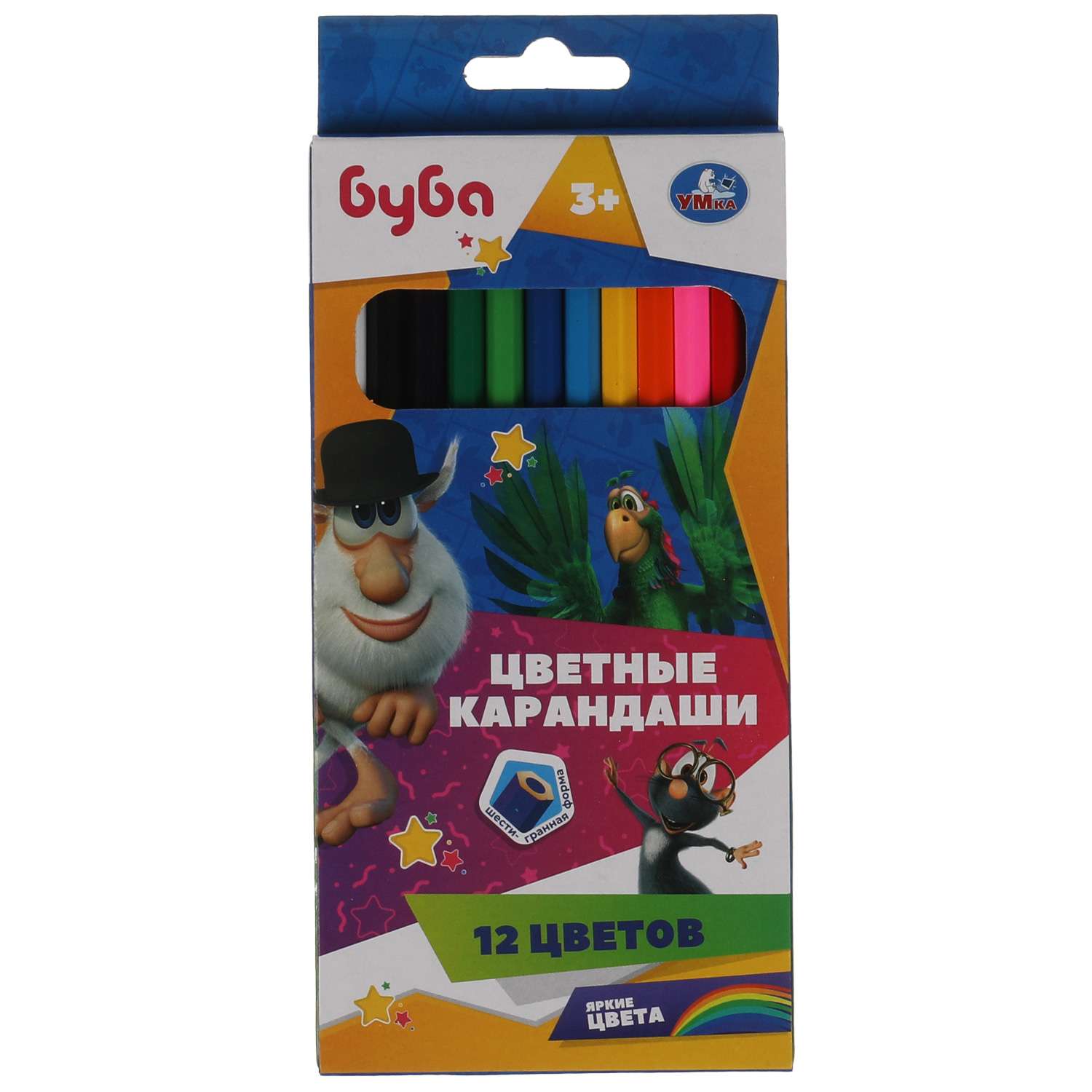 Цветные карандаши Умка Буба 12цветов шестигранные 321054 - фото 1
