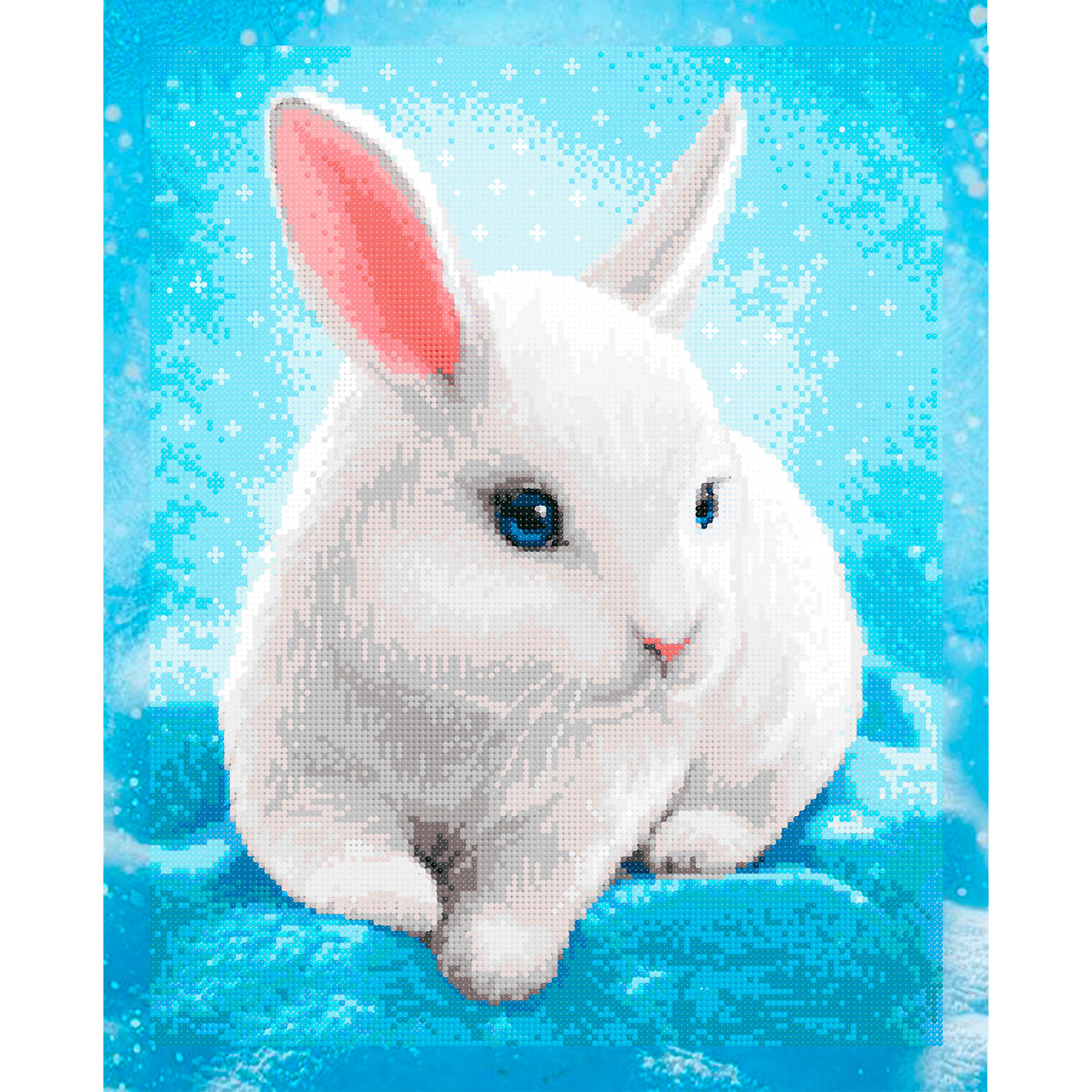 Алмазная мозаика Art on Canvas Белый кролик холст на подрамнике 40*50 - фото 2