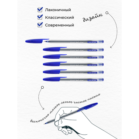 Набор LINC Ручек шариковых INK TANK синие чернила 50 шт
