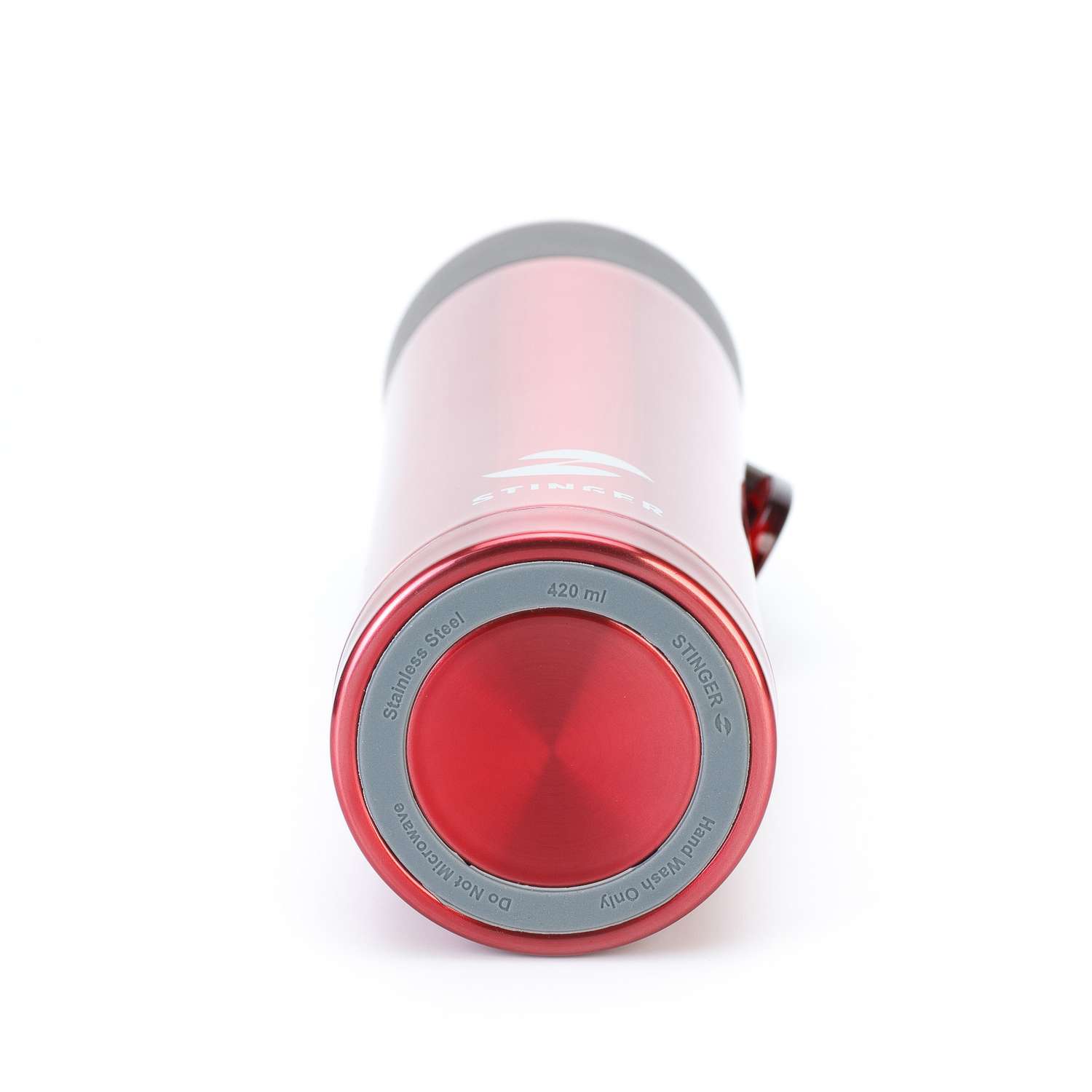 Термокружка Stinger 420 мл сталь пластик красный глянцевый - фото 2