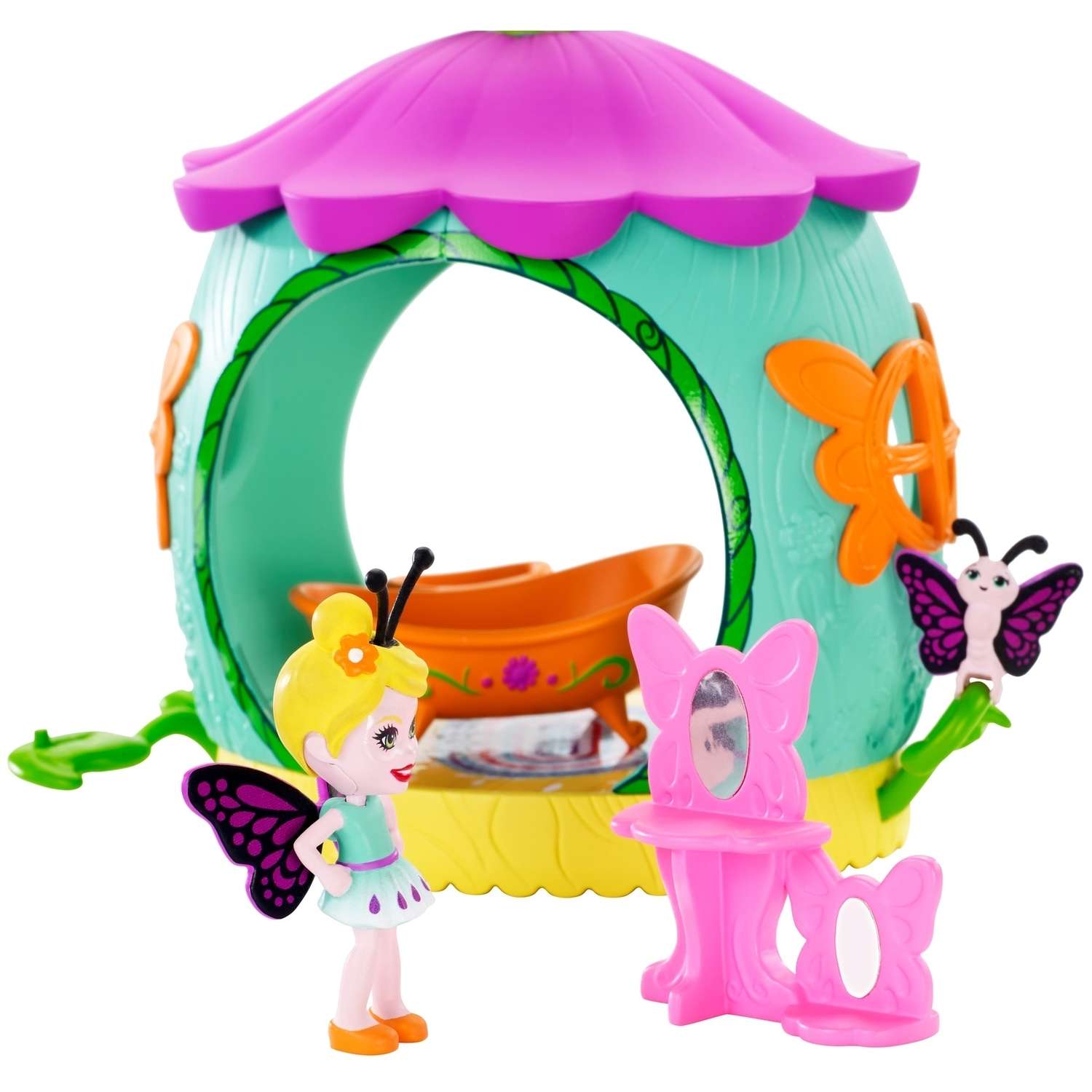 Набор игровой Enchantimals Petal Park Ванная с куклой Бакси Бабочка FXM97 FXM96 - фото 3