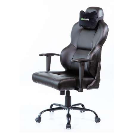 Кресло компьютерное VMMGAME UNIT UPGRADE с регулируемой спинкой кожа Черно - черный