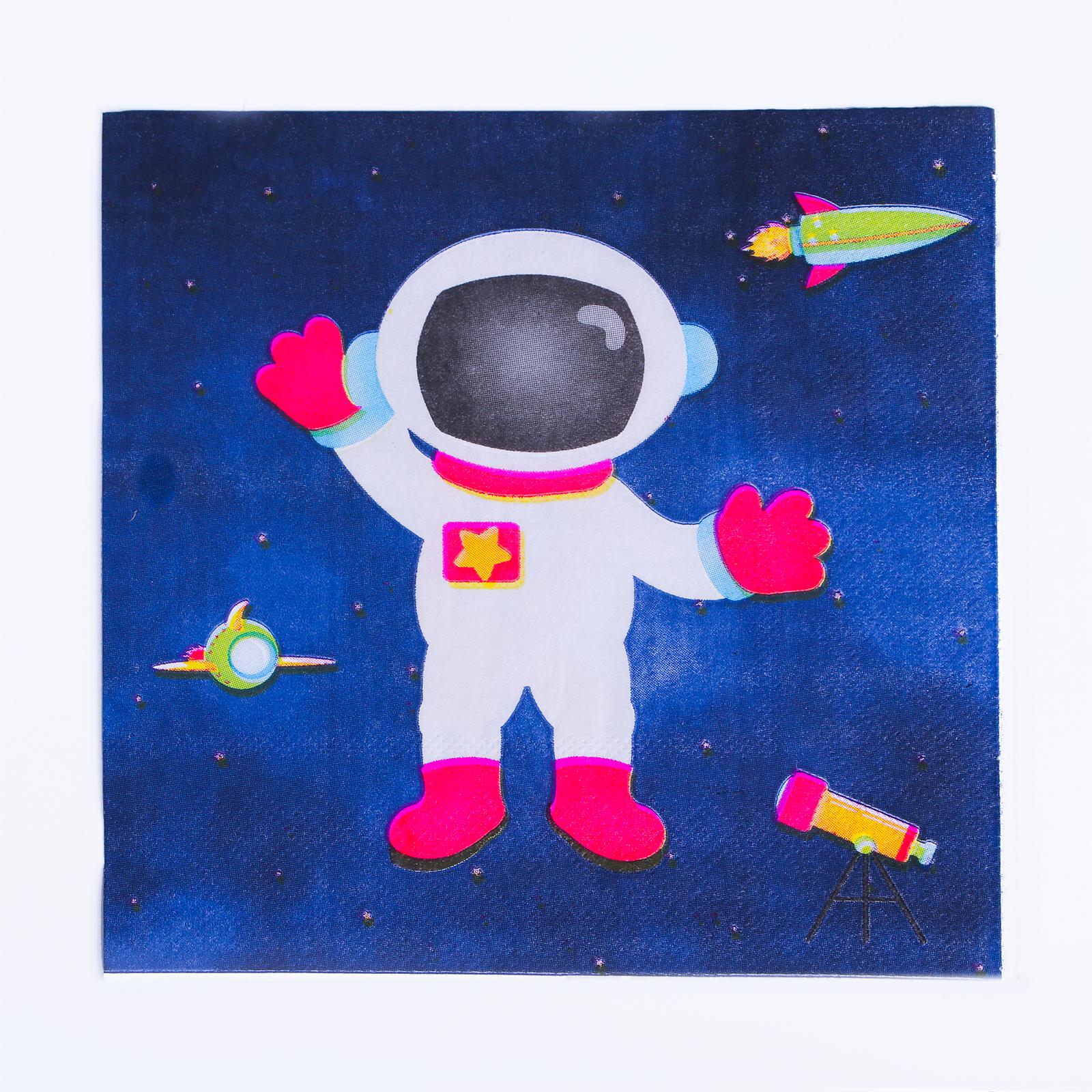 Салфетки бумажные Страна карнавалия Космонавт - фото 3