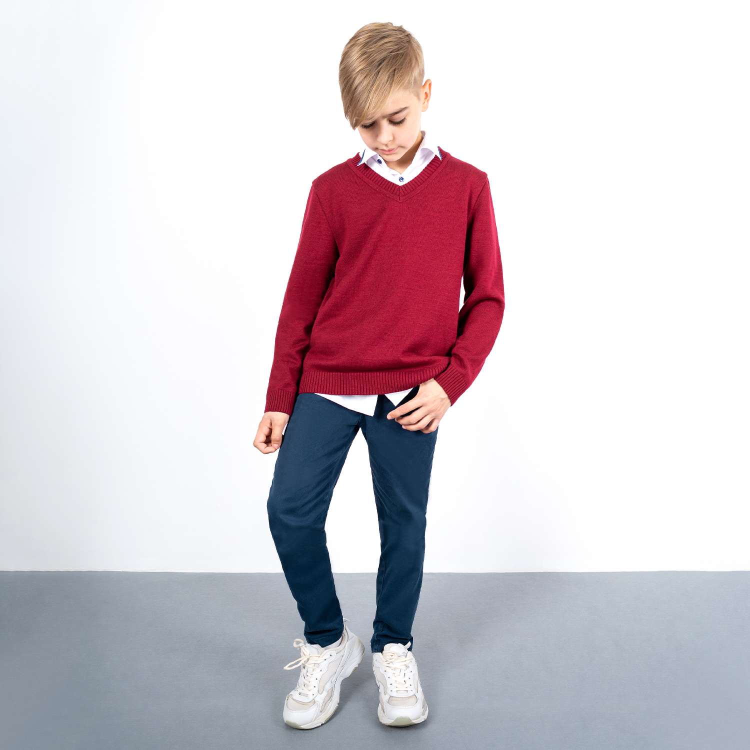 Пуловер LEO 4037С_бордовый - фото 7