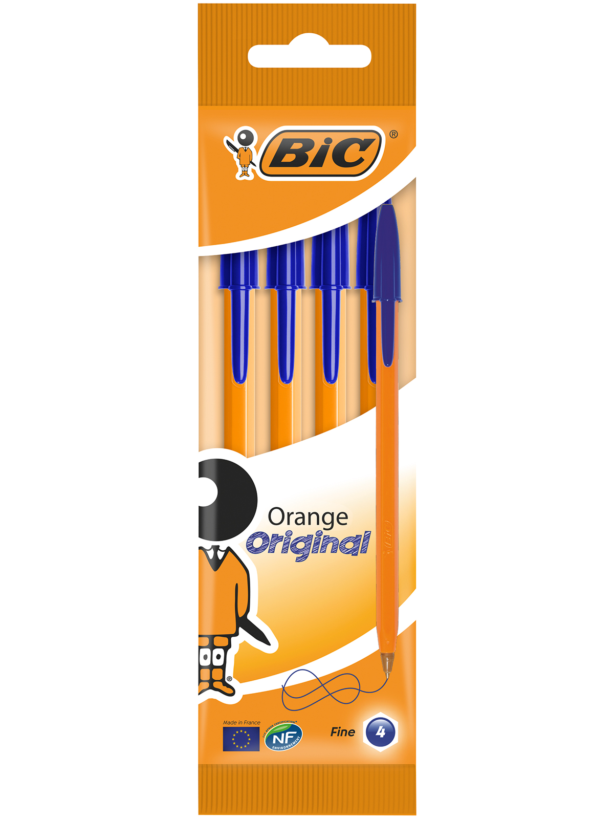 Ручка шариковая BIC Orange Original Fine синий 4 шт - фото 1