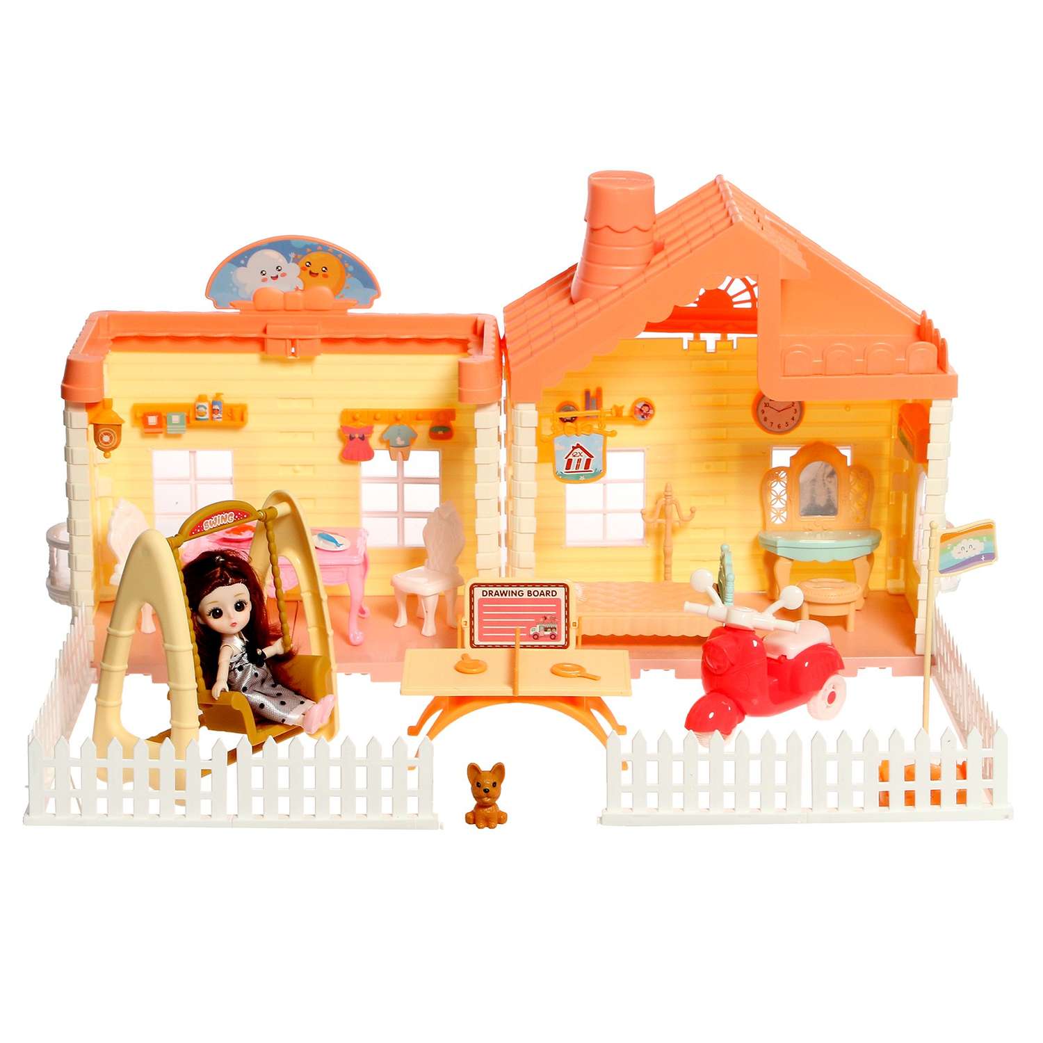 Дом Sima-Land для кукол «Коттедж» с куклой и аксессуарами 7644472 - фото 1