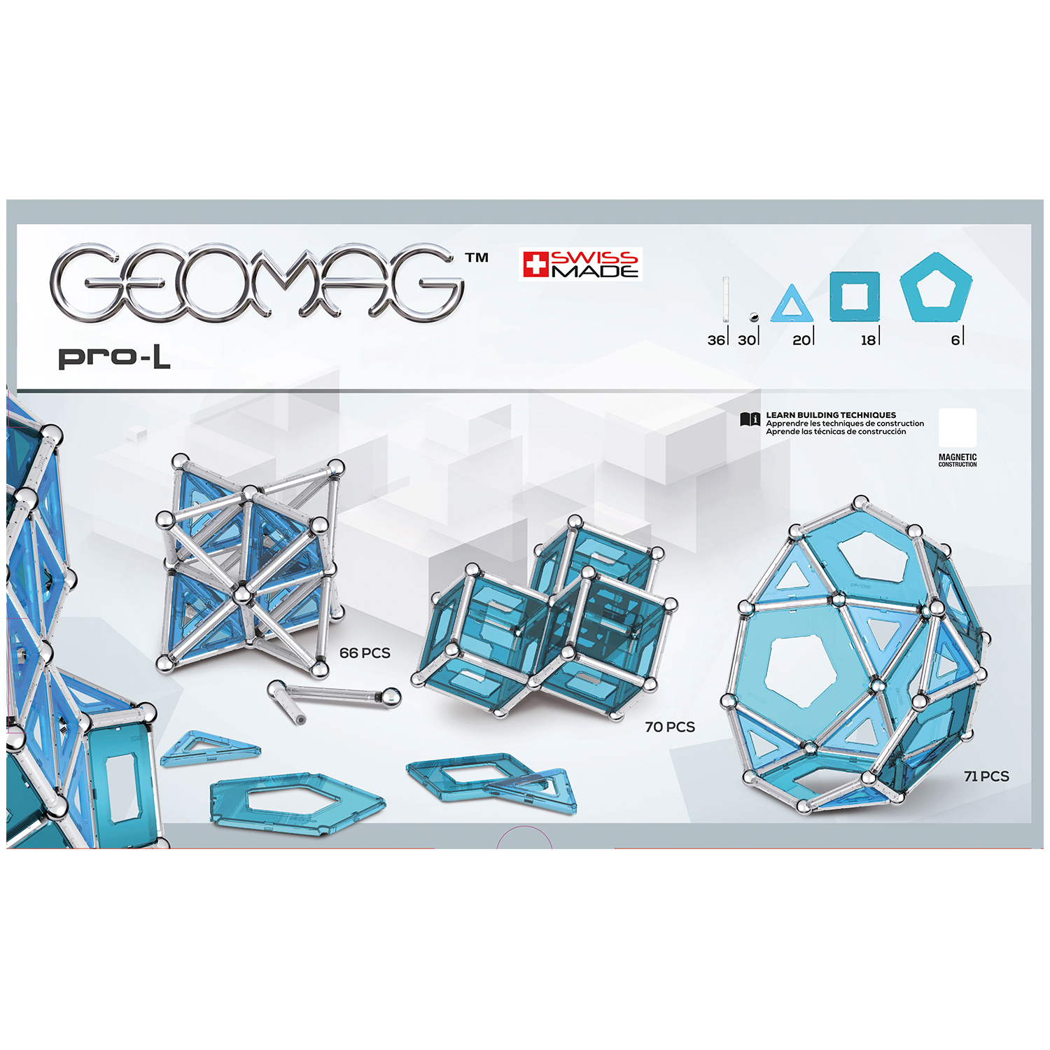 Конструктор магнитный GEOMAG Pro-L 110 деталей - фото 2