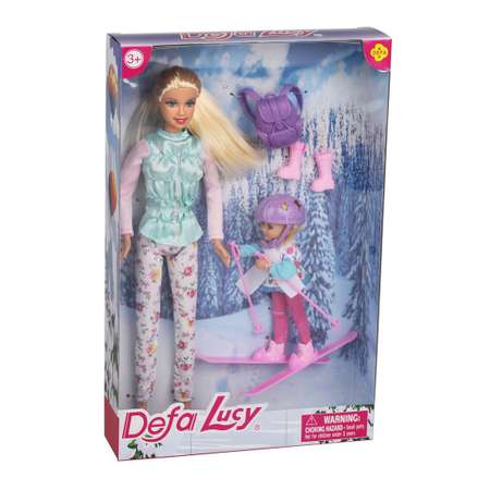 Кукла Lucy Наша Игрушка На прогулке с малышом на лыжах