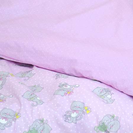 Комплект постельного белья Мамино Счастье Коты 3предмета Розовый с1003шв