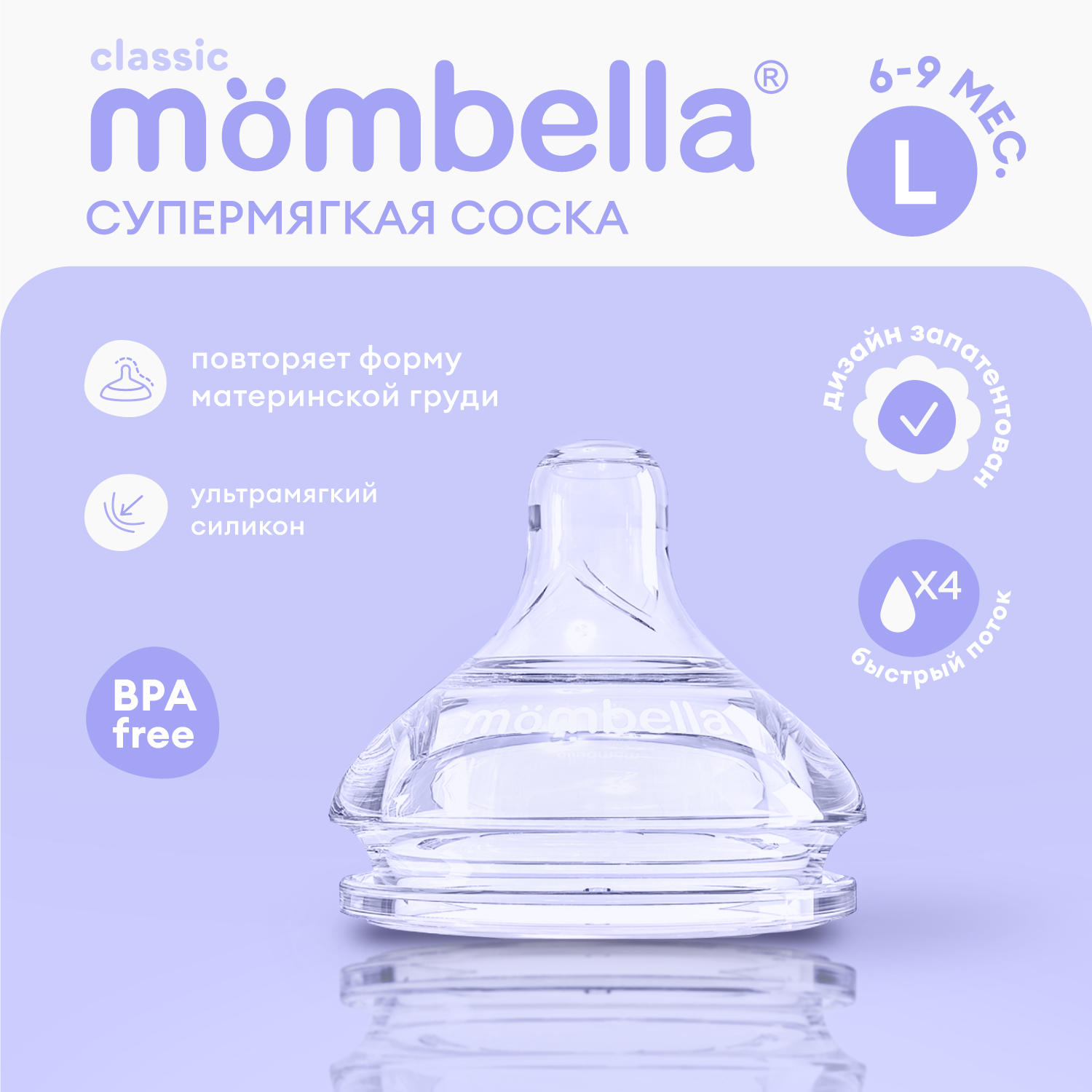 Соска для бутылочки Mombella антиколиковая - фото 1