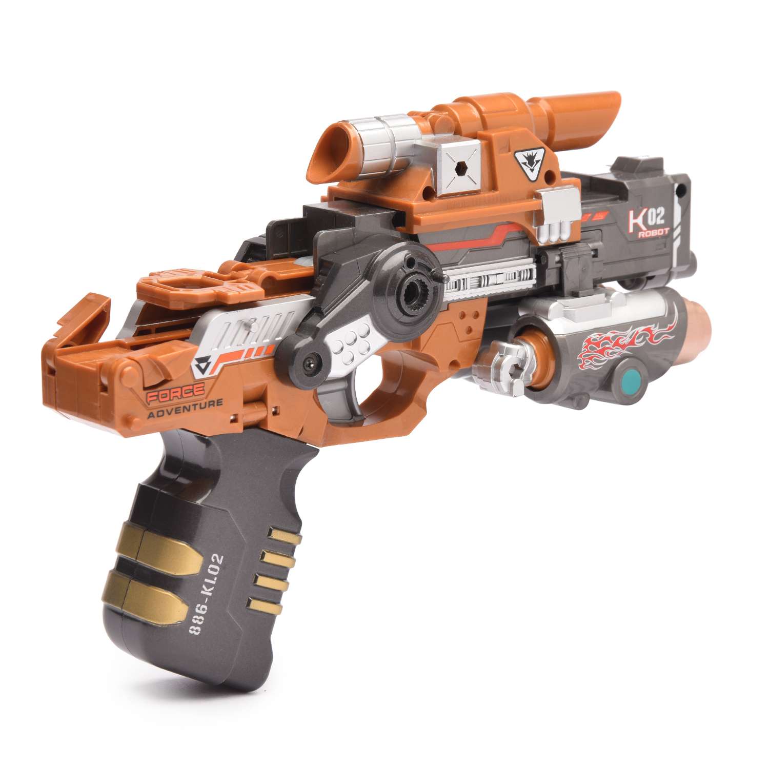Пистолет-робот 2 в 1 Devik Toys Striker с 6 мягкими патронами - фото 3