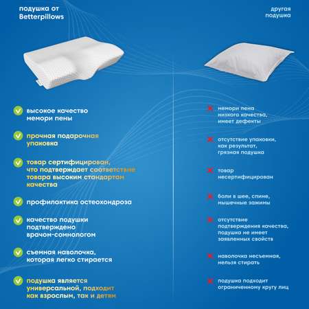 Подушка ортопедическая Betterpillows Deep sleep light