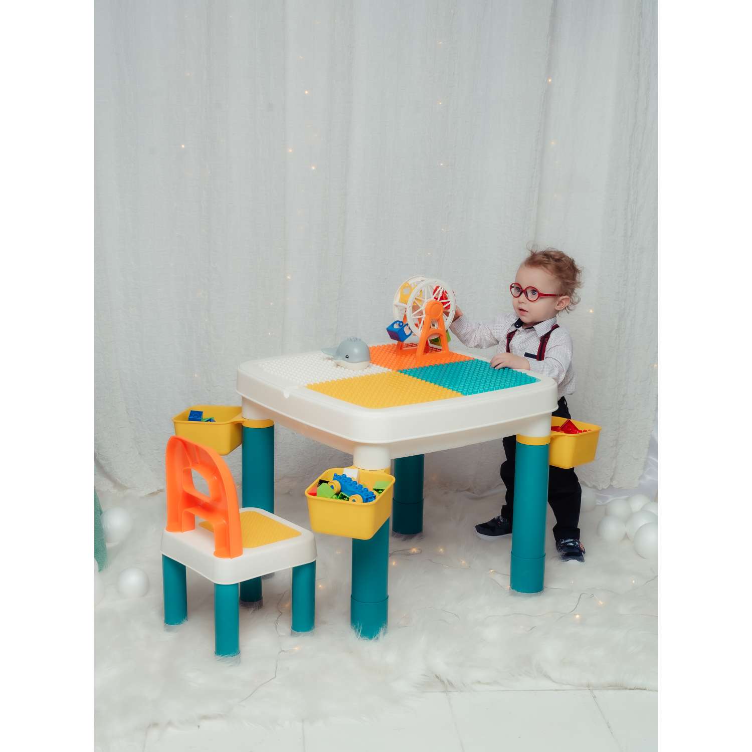 Стол развивающий со стулом Sitstep детский для конструктора - фото 15