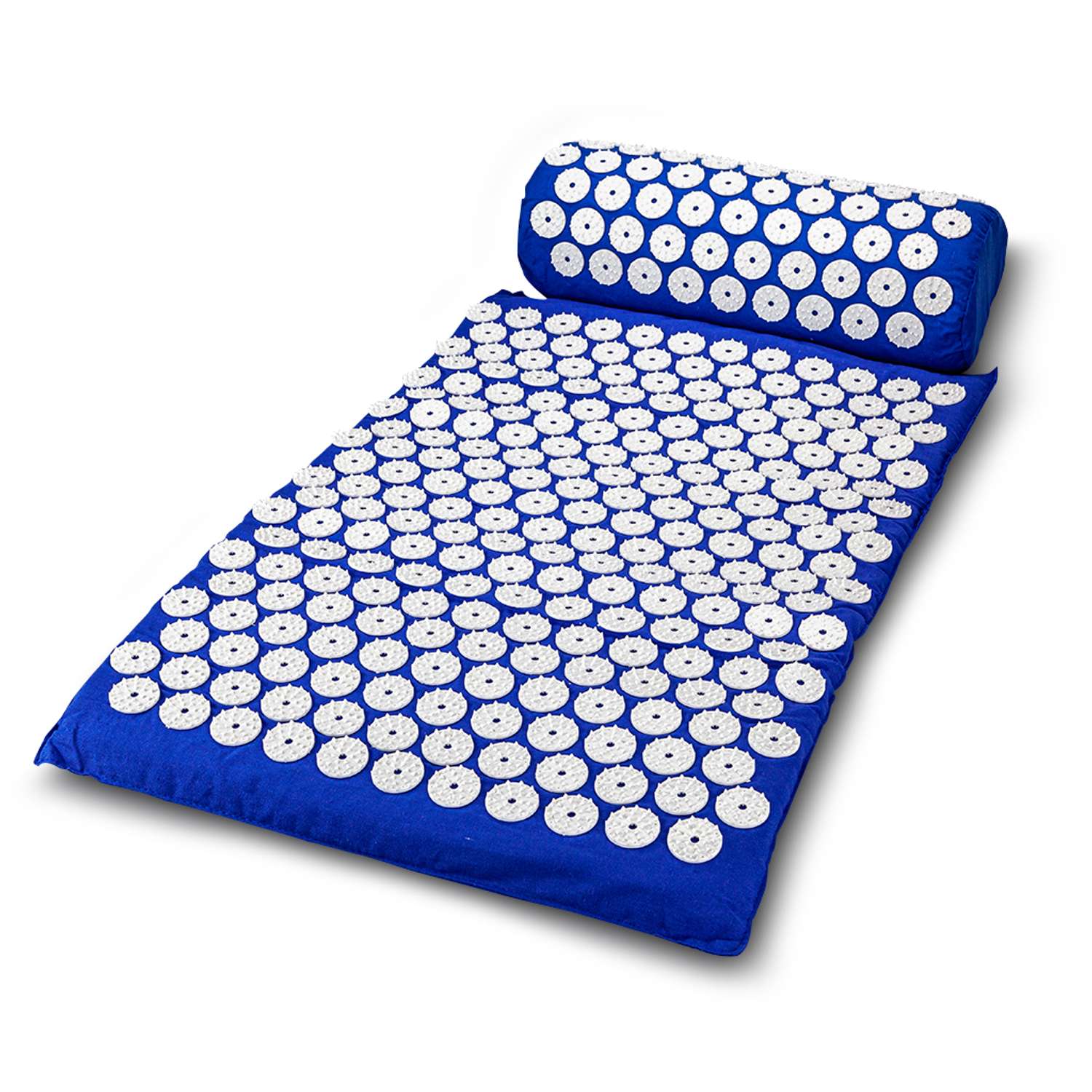 Аппликатор Кузнецова Solmax акупунктурный игольчатый массажный коврик с валиком 68х42 см синий - фото 2