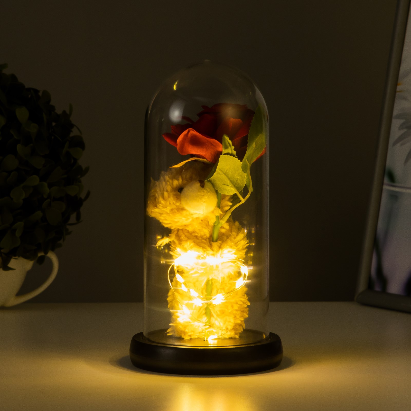 Ночник Luazon «Мишка с цветком» LED от батареек 3хLR44 11х11х21 см - фото 3