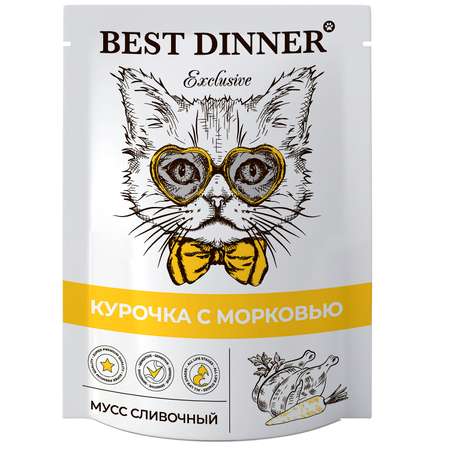 Корм для кошек Best Dinner 85г мусс сливочный курочка с морковью