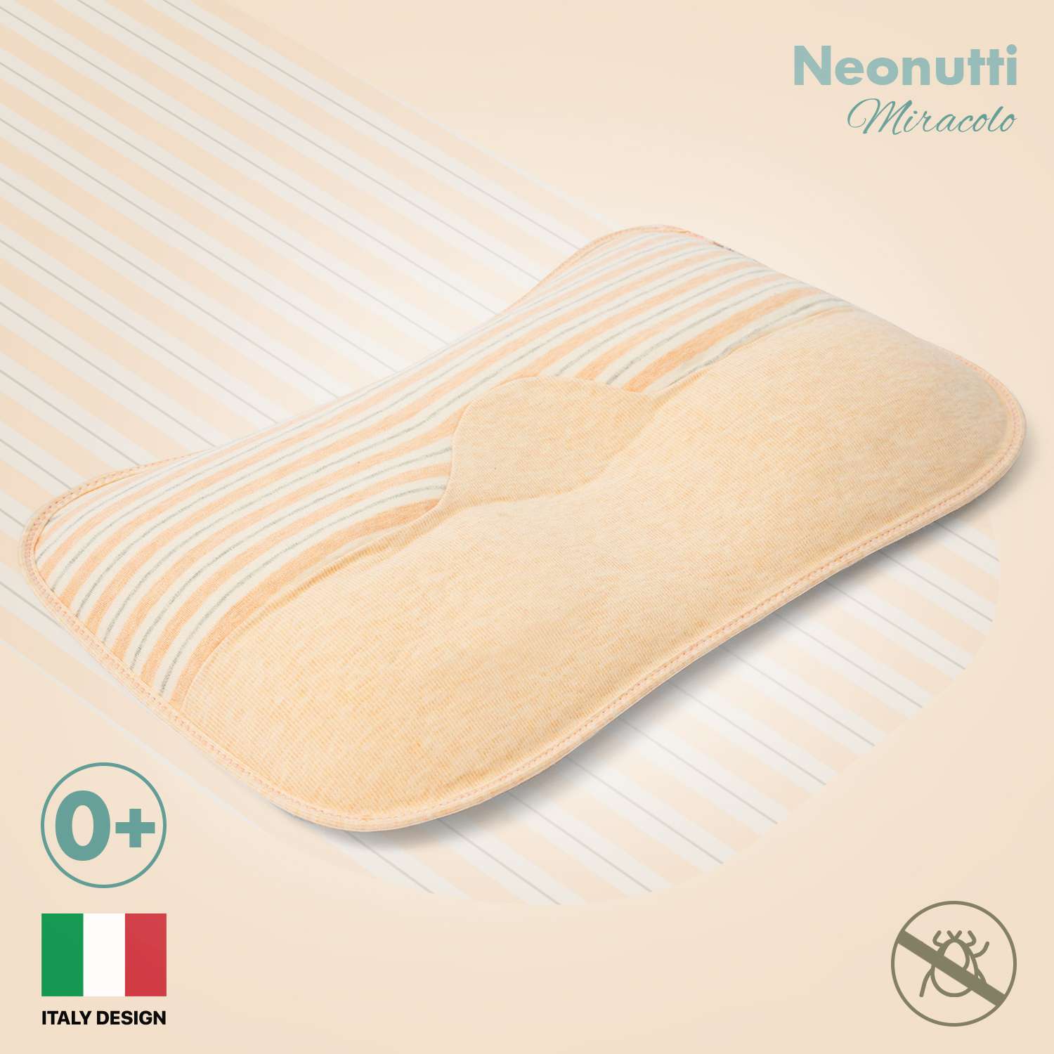 Подушка для новорожденного Nuovita Neonutti Miracolo Dipinto персиковая - фото 2