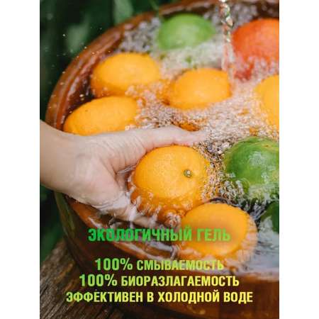 Гель для мытья посуды ECOZAVR фруктов и овощей с антибактериальным эффектом Зеленое яблоко 500мл