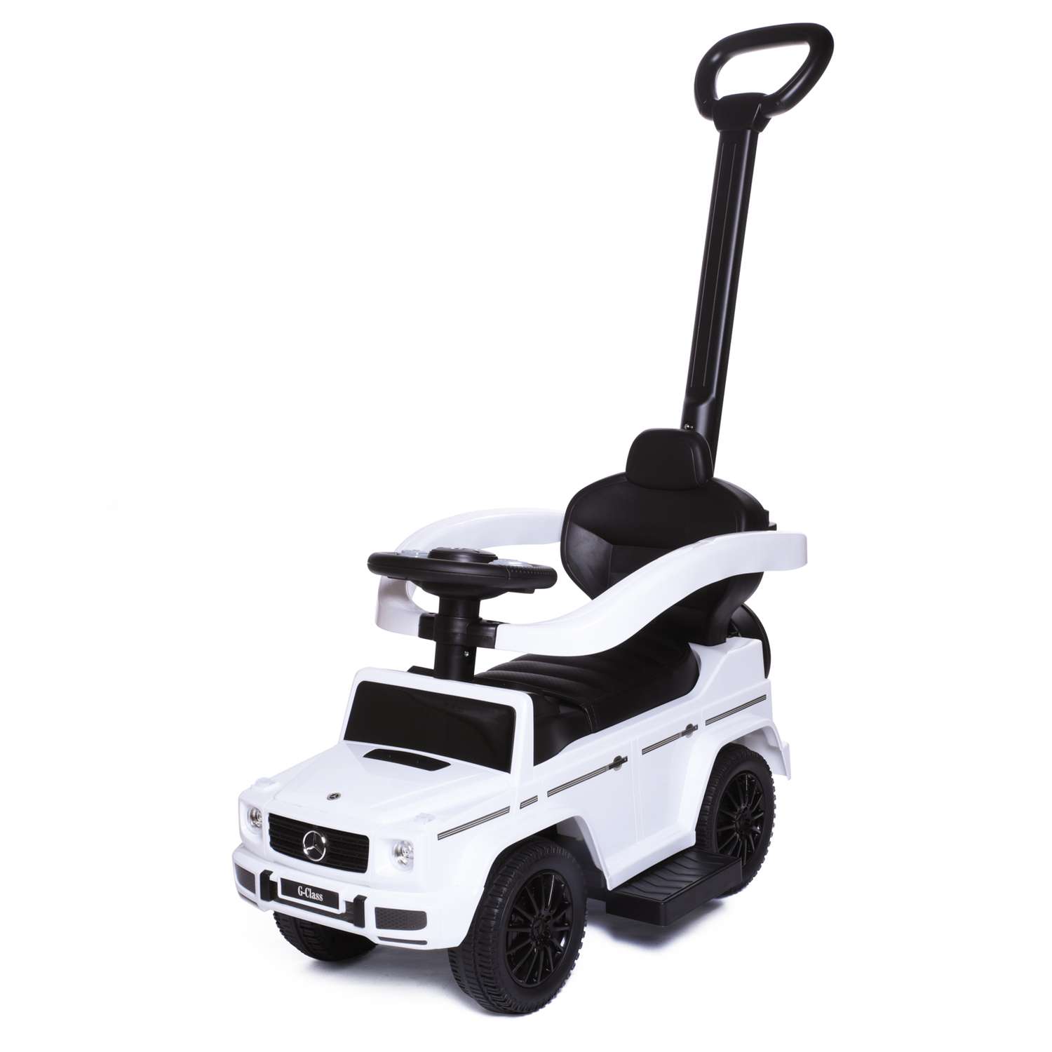 Каталка BabyCare Mercedes G350d с родительской ручкой белый - фото 1