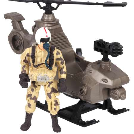 Игровой набор 2 в 1 Chap Mei Лёгкий вертолёт с фигуркой пилота и «Карманный герой» в кейсе