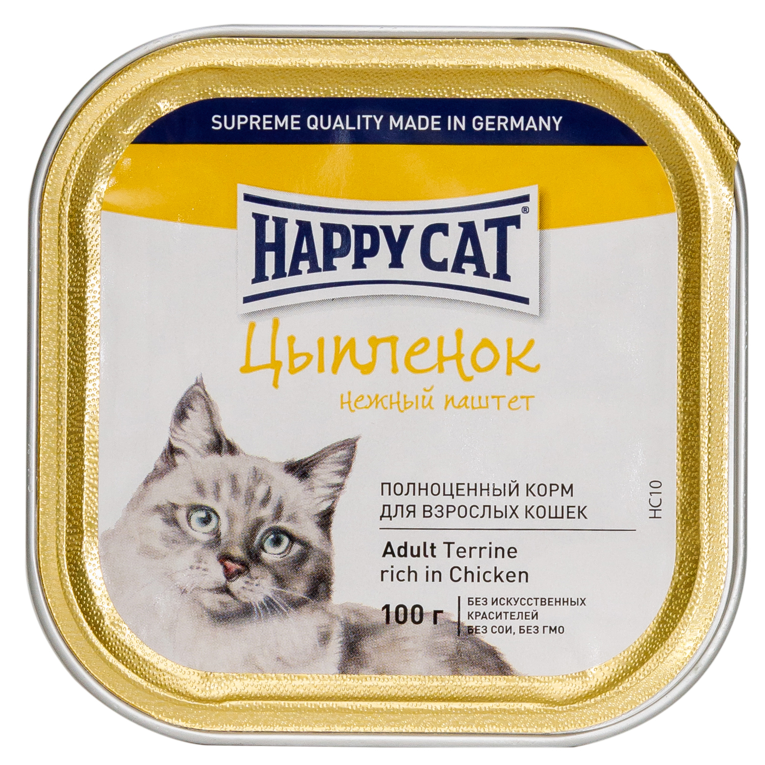 Влажный корм для кошек Happy Cat 0.1 кг курица (полнорационный) - фото 1