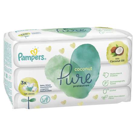 Салфетки влажные Pampers Pure Protection Coconut 126 шт