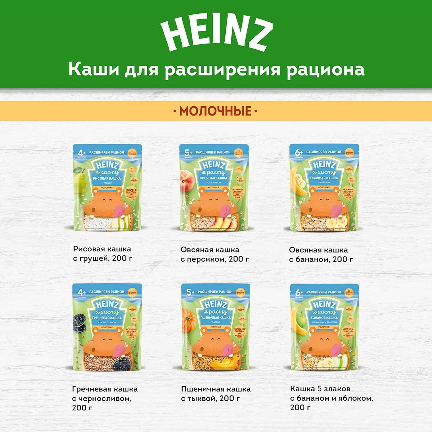 Каша молочная Heinz 5 злаков-банан-яблоко 200г с 6месяцев - фото 12