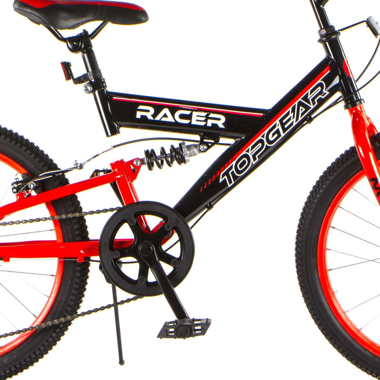 Велосипед TOPGEAR Racer 20 дюймов двухколесный городской с амортизатором тормозом V-brake красный - фото 13