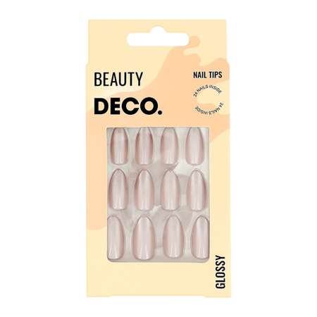 Накладные ногти DECO. Glossy beige 24 шт + клеевые стикеры 24 шт