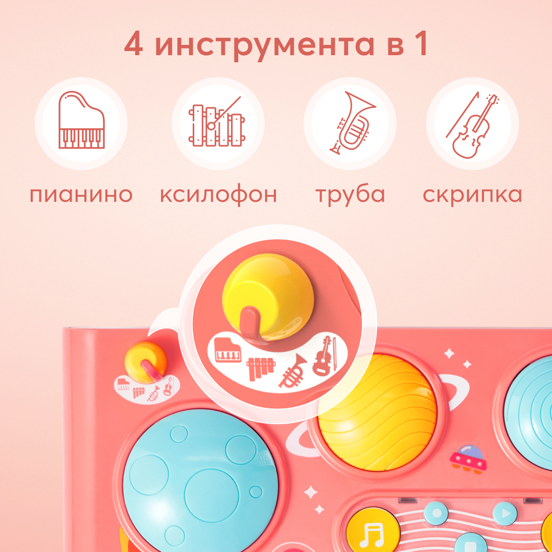 Пианино детское Happy Baby с микрофоном и барабанами купить по цене 4549 ₽  в интернет-магазине Детский мир