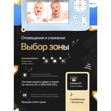 HB110TR с дальностью до 500 метров Hello Baby с подключением к монитору и телефону