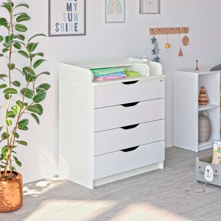 Пеленальный комод aton baby furniture Комод Сириус-2 Wood 804 белый премиум