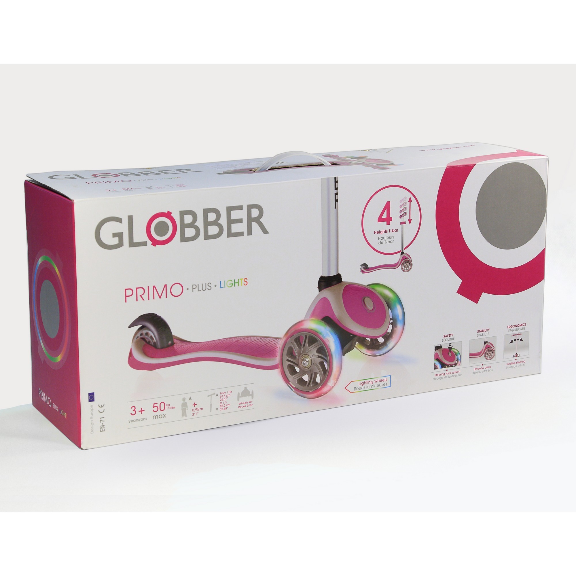 Самокат Globber Primo Plus Lights Сливовый 442-114 - фото 2