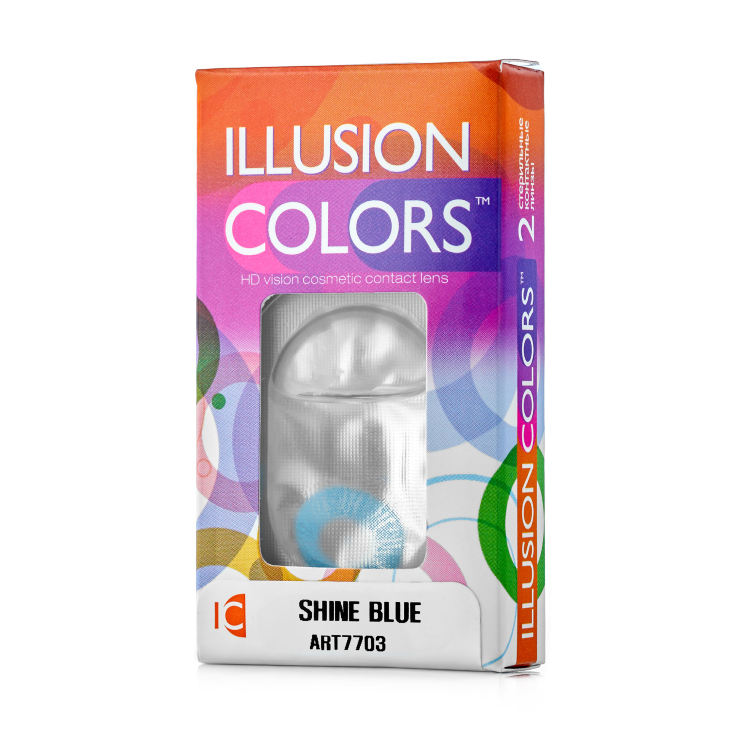 Контактные линзы ILLUSION colors shine blue на 3 месяца 0.00/14/8.6 2 шт. - фото 1