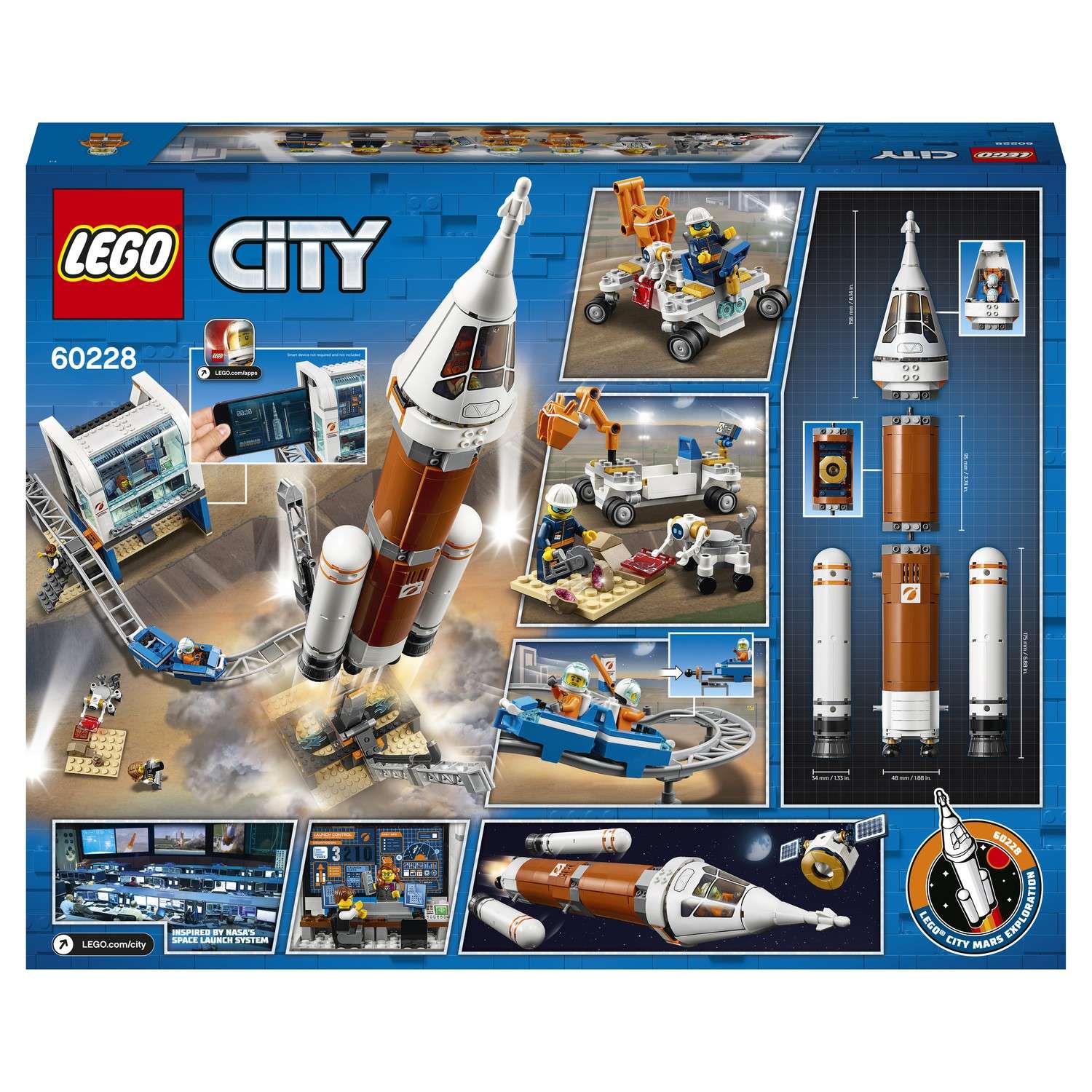 Конструктор LEGO City Space Port Ракета для запуска в далекий космос и пульт управления запуском 60228 - фото 3