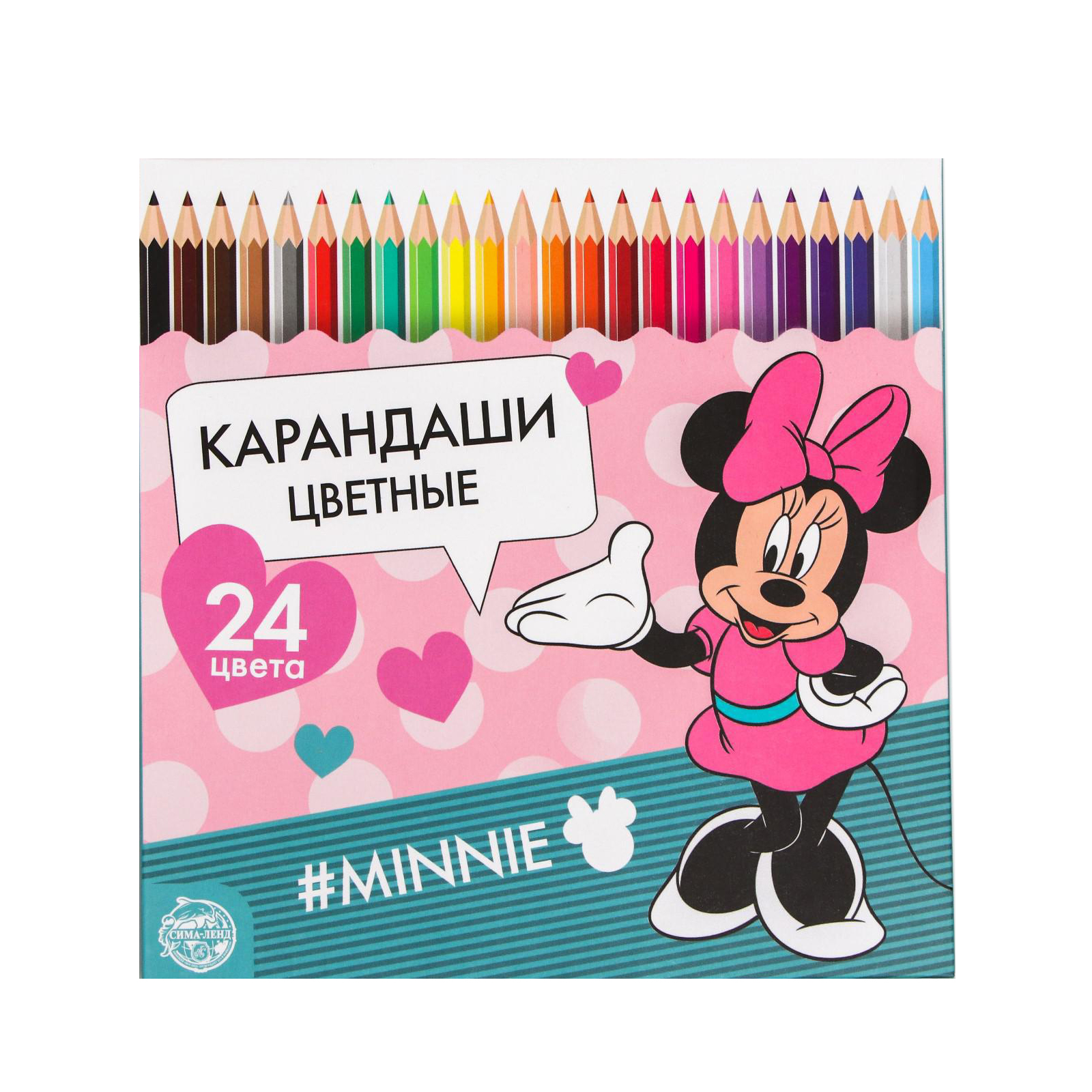 Карандаши цветные Disney 24 цвета Минни Маус - фото 1