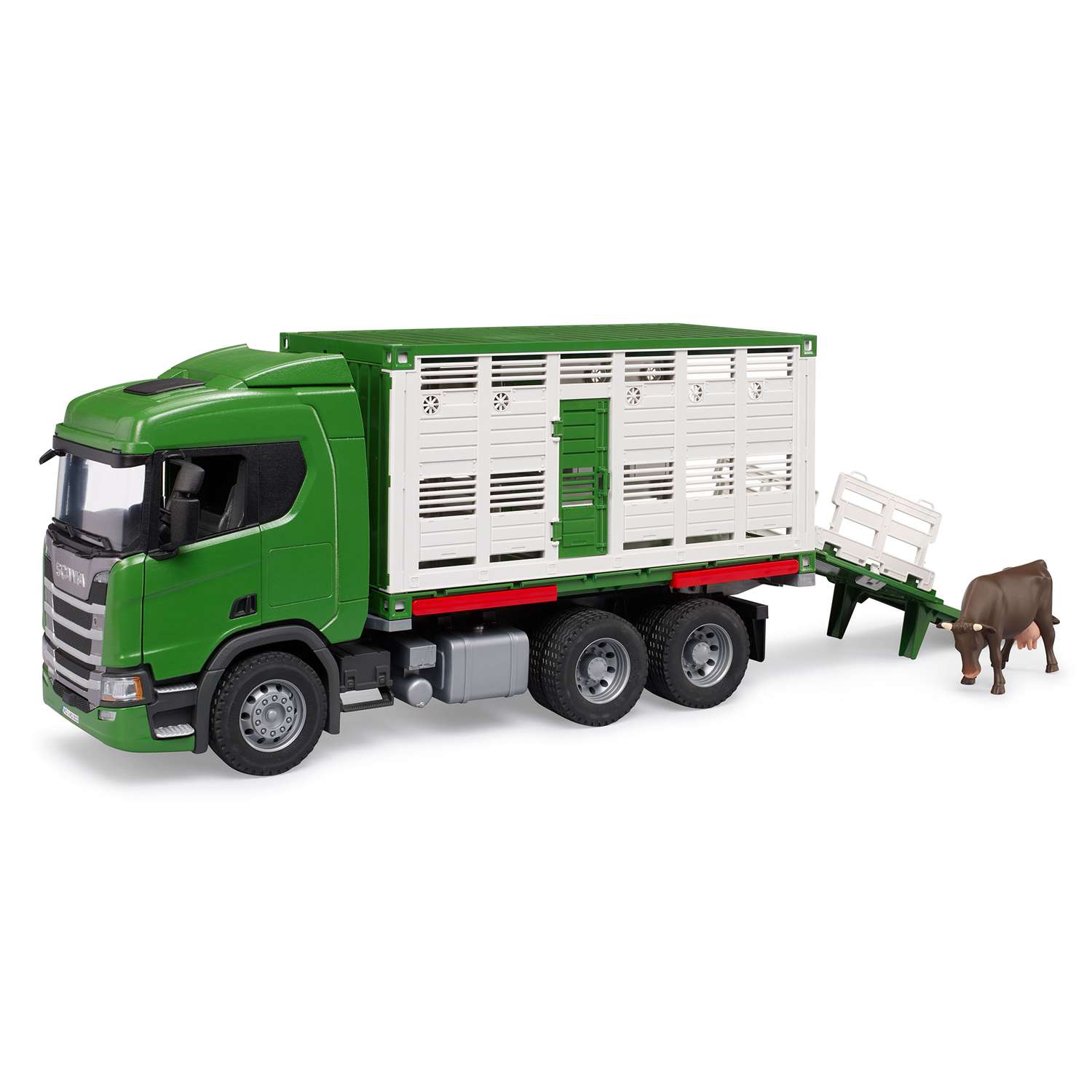 Грузовик Bruder Scania с коровой Зелёный 03-548 03-548 - фото 1