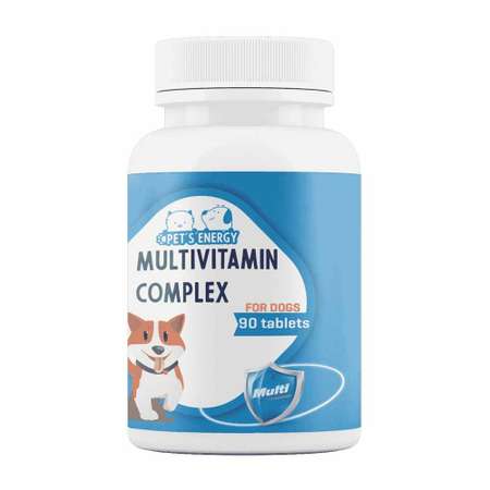 Мультивитамины для собак PETS ENERGY 90 таблеток. Для мелких и средних пород.
