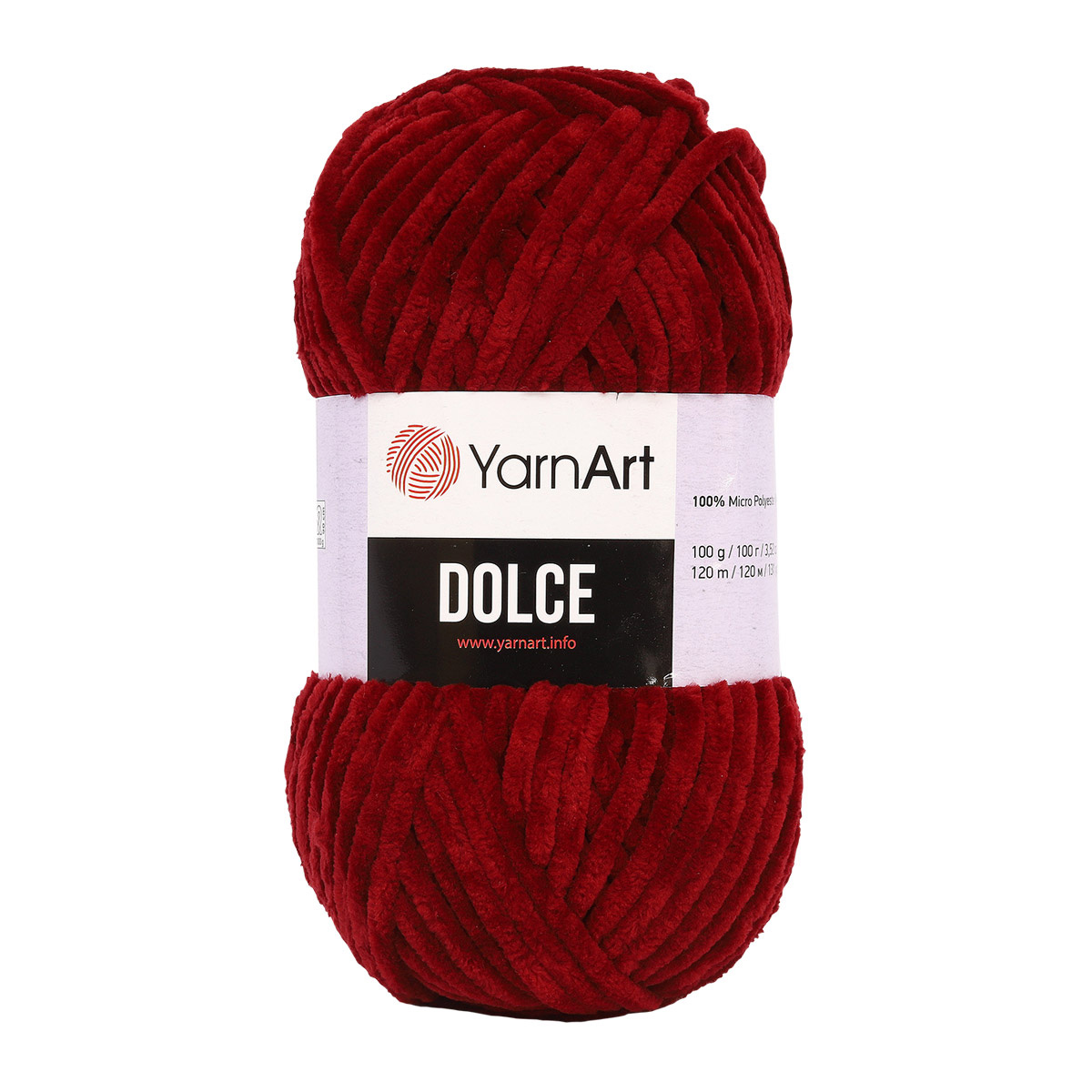 Пряжа для вязания YarnArt Dolce 100 гр 120 м микрополиэстер пушистая плюшевая 5 мотков 752 бордовый - фото 6